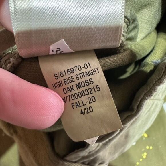 NWT GAP Women's Straight Leg Khaki High Rise Splatter Pants Oak Moss Size 6 - Picture 5 of 14